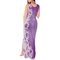 Heiva i Tahiti Tank Maxi Dress Tahitian Tiare Maori Cowrie Lei Purple LT14 - Polynesian Pride