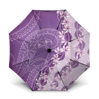 Heiva i Tahiti Umbrella Tahitian Tiare Maori Cowrie Lei Purple