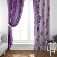 Heiva i Tahiti Window Curtain Tahitian Tiare Maori Cowrie Lei Purple