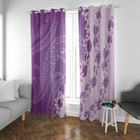 Heiva i Tahiti Window Curtain Tahitian Tiare Maori Cowrie Lei Purple