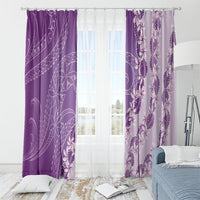 Heiva i Tahiti Window Curtain Tahitian Tiare Maori Cowrie Lei Purple