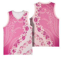 Heiva i Tahiti Basketball Jersey Tahitian Tiare Maori Cowrie Lei Pink