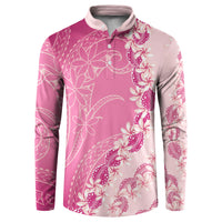 Heiva i Tahiti Button Sweatshirt Tahitian Tiare Maori Cowrie Lei Pink