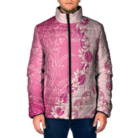 Heiva i Tahiti Padded Jacket Tahitian Tiare Maori Cowrie Lei Pink