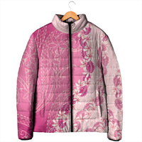 Heiva i Tahiti Padded Jacket Tahitian Tiare Maori Cowrie Lei Pink