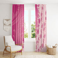 Heiva i Tahiti Window Curtain Tahitian Tiare Maori Cowrie Lei Pink