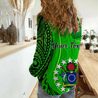 Personalised 25 July Rarotonga Island Gospel Day Women Casual Shirt Cook Islands Tribal Pattern LT14 - Polynesian Pride