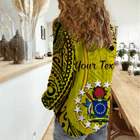 Personalised 27 October Aitutaki Island Gospel Day Women Casual Shirt Cook Islands Tribal Pattern LT14 - Polynesian Pride