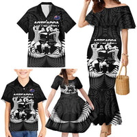 New Zealand Silver Fern Rugby Family Matching Mermaid Dress and Hawaiian Shirt Haka Dance With Aotearoa Maori Pattern LT14 - Polynesian Pride