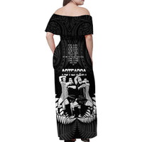 New Zealand Silver Fern Rugby Family Matching Off Shoulder Maxi Dress and Hawaiian Shirt Haka Dance With Aotearoa Maori Pattern LT14 - Polynesian Pride