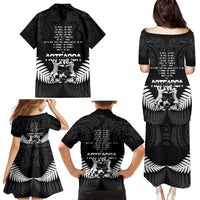New Zealand Silver Fern Rugby Family Matching Puletasi and Hawaiian Shirt Haka Dance With Aotearoa Maori Pattern LT14 - Polynesian Pride