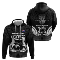 New Zealand Silver Fern Rugby Zip Hoodie Haka Dance With Aotearoa Maori Pattern