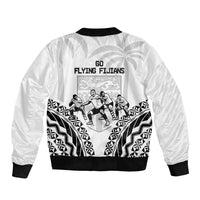 Fiji Tapa Rugby Bomber Jacket Cibi Dance With Fijian Pattern