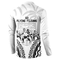 Fiji Tapa Rugby Button Sweatshirt Cibi Dance With Fijian Pattern