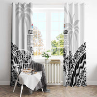 Fiji Tapa Rugby Window Curtain Cibi Dance With Fijian Pattern