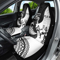 New Zealand And Fiji Tapa Rugby Car Seat Cover Haka Dance Mix Cibi Dance Together LT14 - Polynesian Pride