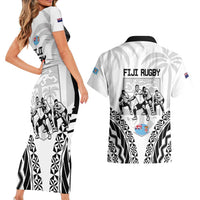 New Zealand And Fiji Tapa Rugby Couples Matching Short Sleeve Bodycon Dress and Hawaiian Shirt Haka Dance Mix Cibi Dance Together LT14 - Polynesian Pride