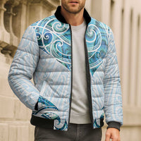 New Zealand Manta Ray Tattoo Bomber Puffer Jacket Aotearoa Maori Haehae Paua Shell - Polynesian Pride