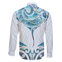 New Zealand Manta Ray Tattoo Family Matching Summer Maxi Dress and Hawaiian Shirt Aotearoa Maori Haehae Paua Shell LT14 - Polynesian Pride