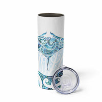 New Zealand Manta Ray Tattoo Skinny Tumbler Aotearoa Maori Haehae Paua Shell LT14 - Polynesian Pride