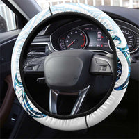 New Zealand Manta Ray Tattoo Steering Wheel Cover Aotearoa Maori Haehae Paua Shell - Polynesian Pride