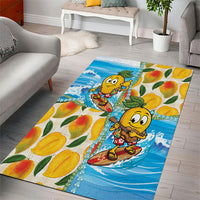 Aloha Hawaii Summer Area Rug Hawaiian Lei Surfing Mango Palaka Motifs