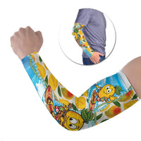 Aloha Hawaii Summer Arm Sleeves Hawaiian Lei Surfing Mango Palaka Motifs