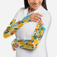 Aloha Hawaii Summer Arm Sleeves Hawaiian Lei Surfing Mango Palaka Motifs
