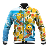 Aloha Hawaii Summer Baseball Jacket Hawaiian Lei Surfing Mango Palaka Motifs