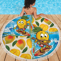 Aloha Hawaii Summer Beach Blanket Hawaiian Lei Surfing Mango Palaka Motifs