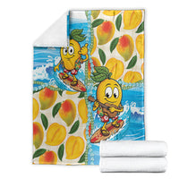 Aloha Hawaii Summer Blanket Hawaiian Lei Surfing Mango Palaka Motifs