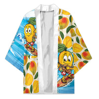 Aloha Hawaii Summer Kimono Hawaiian Lei Surfing Mango Palaka Motifs