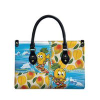 Aloha Hawaii Summer Leather Bag Hawaiian Lei Surfing Mango Palaka Motifs