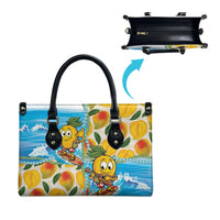 Aloha Hawaii Summer Leather Bag Hawaiian Lei Surfing Mango Palaka Motifs