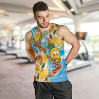 Aloha Hawaii Summer Men Tank Top Hawaiian Lei Surfing Mango Palaka Motifs