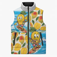 Aloha Hawaii Summer Sleeveless Puffer Jacket Hawaiian Lei Surfing Mango Palaka Motifs