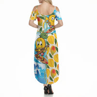 Aloha Hawaii Summer Summer Maxi Dress Hawaiian Lei Surfing Mango Palaka Motifs