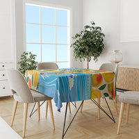 Aloha Hawaii Summer Tablecloth Hawaiian Lei Surfing Mango Palaka Motifs