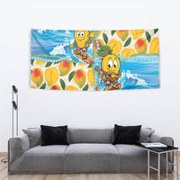 Aloha Hawaii Summer Tapestry Hawaiian Lei Surfing Mango Palaka Motifs