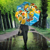 Aloha Hawaii Summer Umbrella Hawaiian Lei Surfing Mango Palaka Motifs