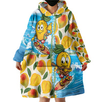 Aloha Hawaii Summer Wearable Blanket Hoodie Hawaiian Lei Surfing Mango Palaka Motifs