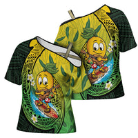 Hawaii Surfing Mango Cross Shoulder Shirt Manako Polynesian Fish Hook