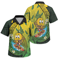 Hawaii Surfing Mango Family Matching Off Shoulder Maxi Dress and Hawaiian Shirt Manako Polynesian Fish Hook