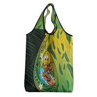 Hawaii Surfing Mango Grocery Bag Manako Polynesian Fish Hook