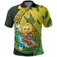 Hawaii Surfing Mango Polo Shirt Manako Polynesian Fish Hook
