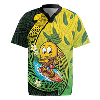 Hawaii Surfing Mango Rugby Jersey Manako Polynesian Fish Hook