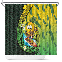 Hawaii Surfing Mango Shower Curtain Manako Polynesian Fish Hook