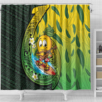 Hawaii Surfing Mango Shower Curtain Manako Polynesian Fish Hook