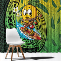 Hawaii Surfing Mango Window Curtain Manako Polynesian Fish Hook