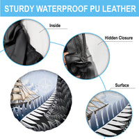 Personalised New Zealand Pakeha Spare Tire Cover Kiwi Silver Fern and Sailing Ship Compass LT14 - Polynesian Pride